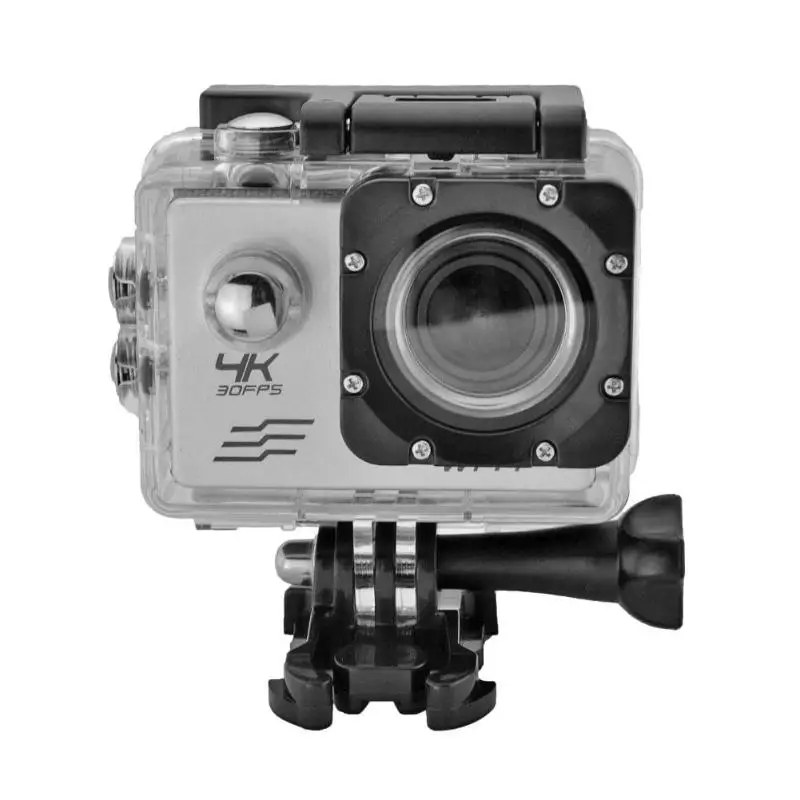 Серебристый Действий Камера 4K WI-FI 1080P HD 16MP 4X с переменным фокусным расстоянием 2 дюймов зеркало заднего вида монитор Дисплей видеокамера на шлем с возможностью погружения на глубину до 30 м Водонепроницаемый Спорт на открытом воздухе DV с дистанционным управлением Управление - Цвет: Серебристый