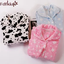 Новинка года фланелевые пижамы зимняя пижама с длинными рукавами и принтом женская пижама комплект Домашняя одежда для сна Комплект ночной одежды 3 вида стилей Q203