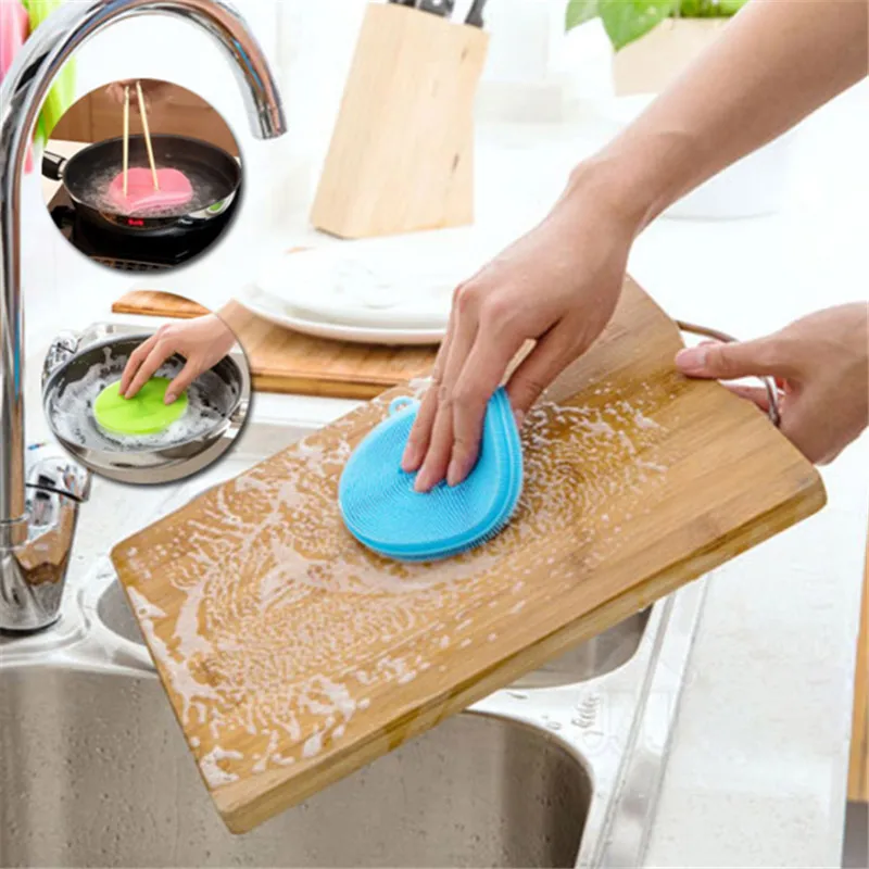 Silicone Bowl Dish Cleaning Scourers Bowl Cleaning Cloth Household