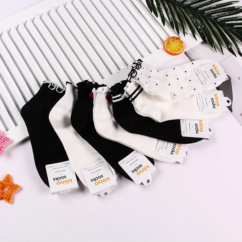 Однотонные полосатые носки с сердечками, модные уличные повседневные корейские женские удобные впитывающие пот короткие хлопковые носки на весну и лето
