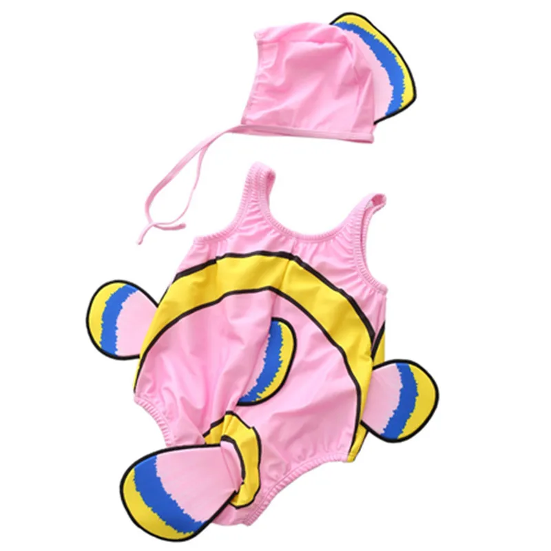 GI FOREVER Baby/Цельный Детский купальный костюм с капюшоном и милым клоуном; купальный костюм с рыбами для мальчиков; купальный костюм с рисунком; Maillot De bay