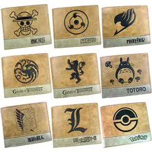 Аниме один кусок Драконий жемчуг Наруто Игра престолов винтажный кожаный короткий кошелек мужской кошелек кредитный держатель для карт подарок для мужчин и женщин