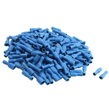 

16-14AWG 15A Blue Plastic Insulated Female Spade Crimp Connector Terminal 200Pcs Free shipping