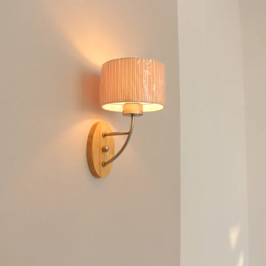 

LED Wall Sconce Wooden Simple Modern Wall Lamp Fixtures Bedroom Indoor Lighting Luminaire Lampara Pared Wandlamp
