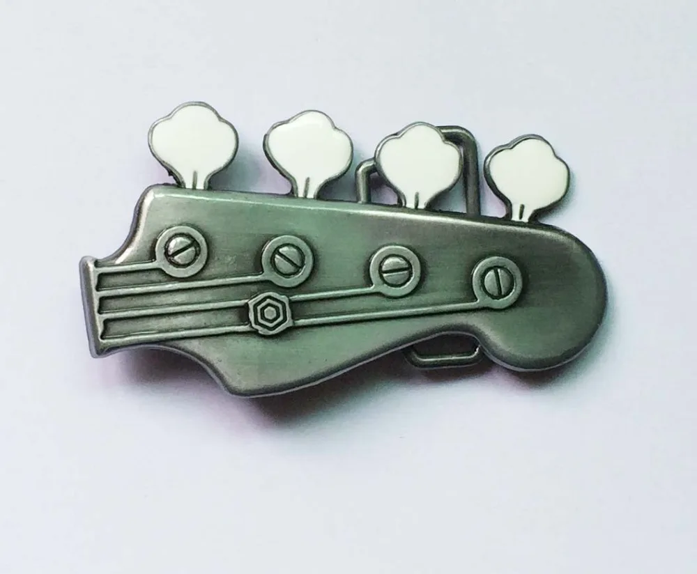 

Sliver And White Guitar Head Belt Buckle SW-BY585 suitable for 4cm wideth snap on belt with continous stock