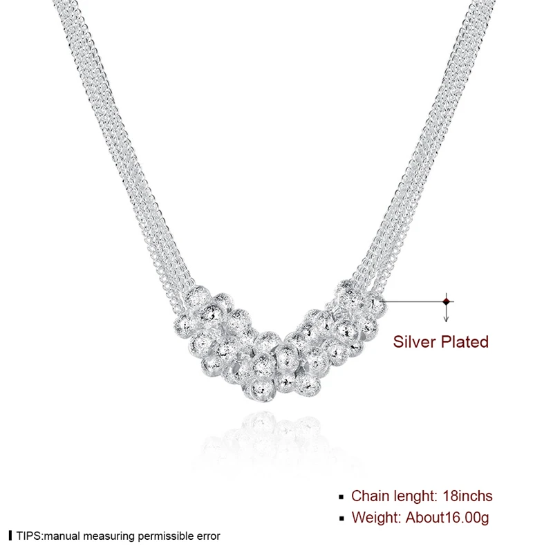 925 серебряного цвета ожерелья женские ювелирные изделия серебряные пять линий виноградные бусы цепочка Ожерелье