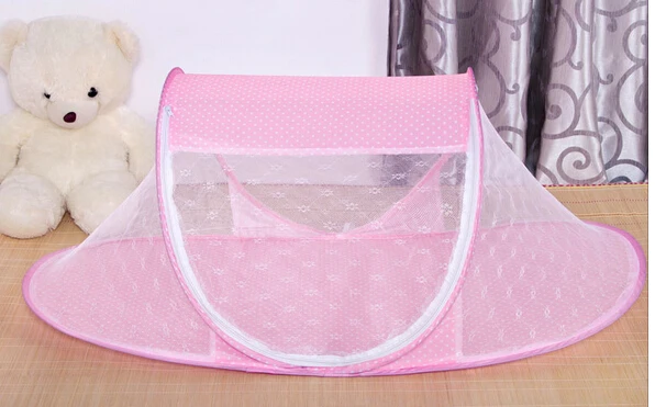 110 62 55cm summer Baby Crib baby travel bed Baby Crib With Mosquito Netting Cute dot