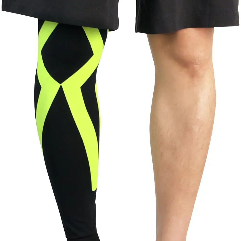 Компрессионные спортивные Леггинсы Гетры для мужчин и женщин MTB велосипед велосипедные гетры для бега Баскетбол Футбол гетры наколенники - Цвет: Зеленый
