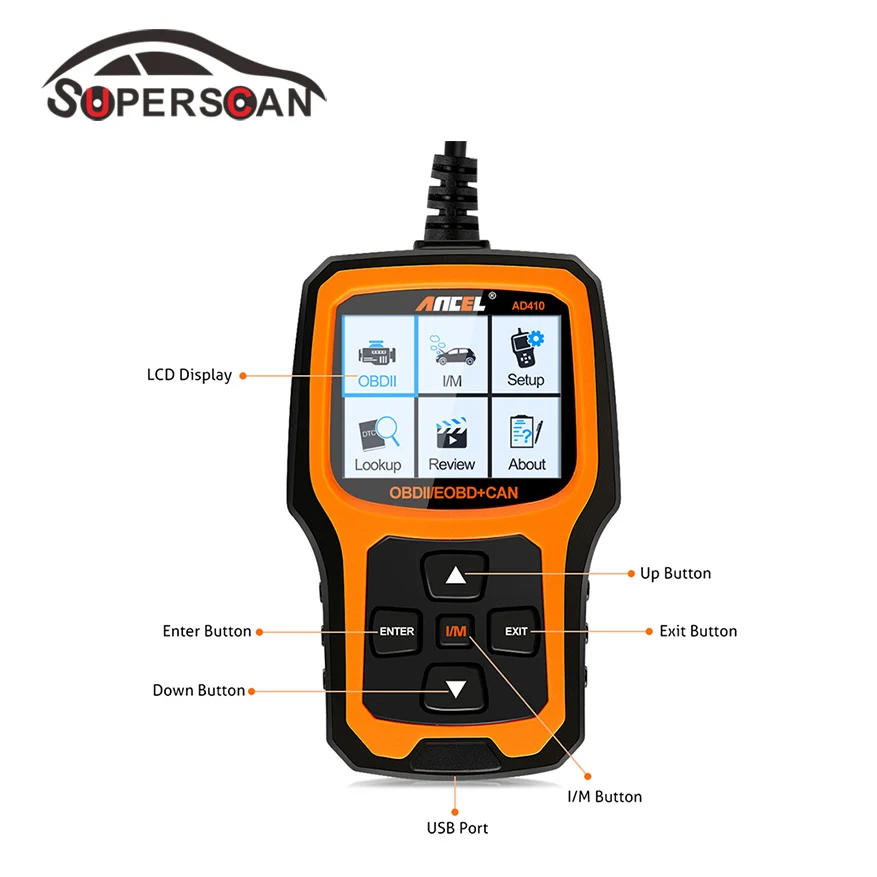 Obd2 Car Tools Automotivo Diagnostic Tool Ancel Ad410 Code Reader