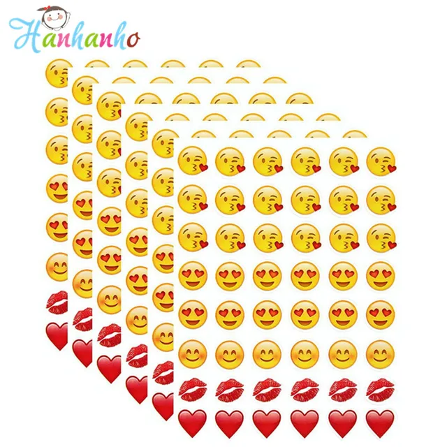 6 sheets pack love and kiss emoji sticker most popular smile face emoji sheets