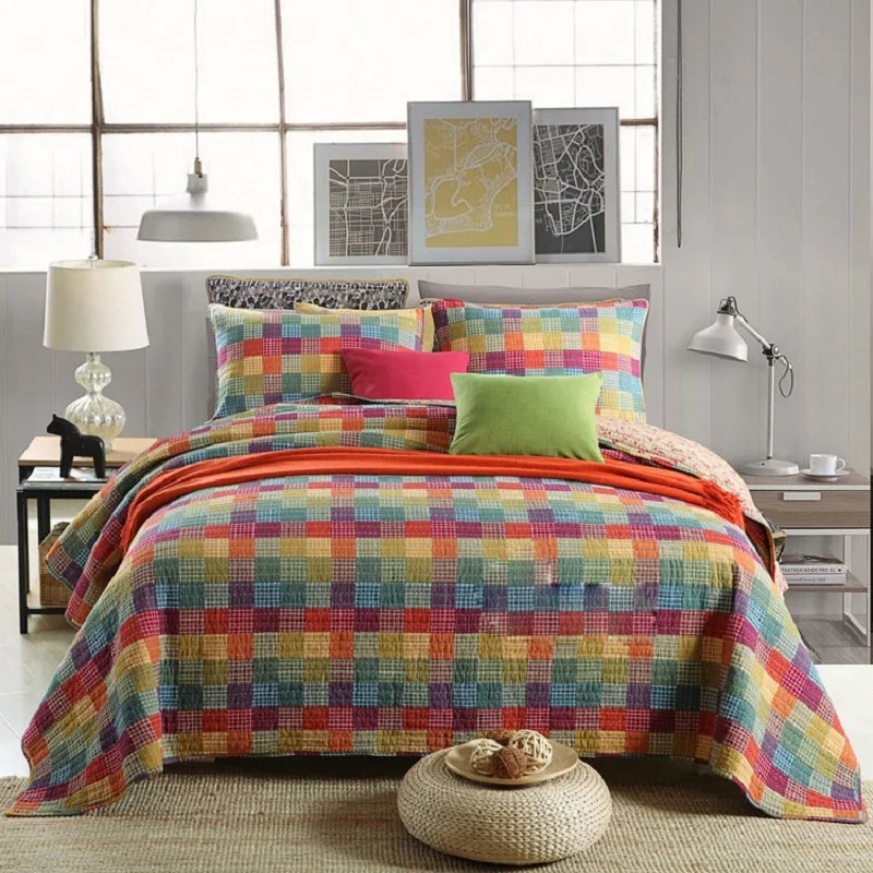 quilt quilts bed quilted bedspread sheet handmade cotton bedding coverlet king washed blanket patchwork chausub 3pc rain bedspreads queen piece