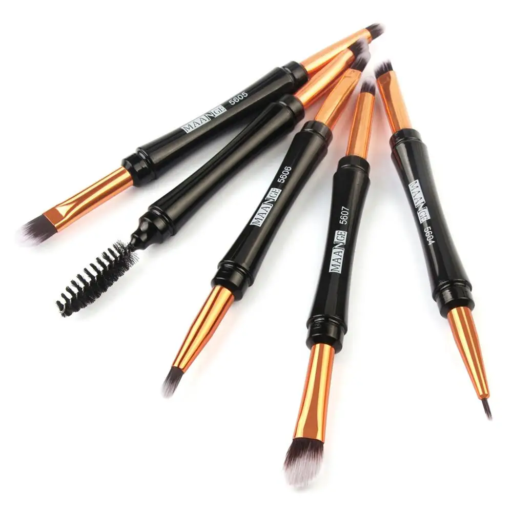 

New 1Pc Double Head Eyeshadow Eyebrow Lip Eyeliner Brush Makeup Brush Cosmetic Tool with Cap