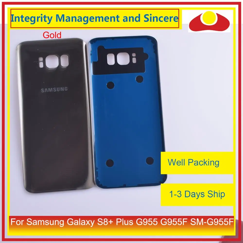 10 шт./лот для Samsung Galaxy S8 + Plus G955 G955F SM корпус батарейного отсека задняя стеклянная