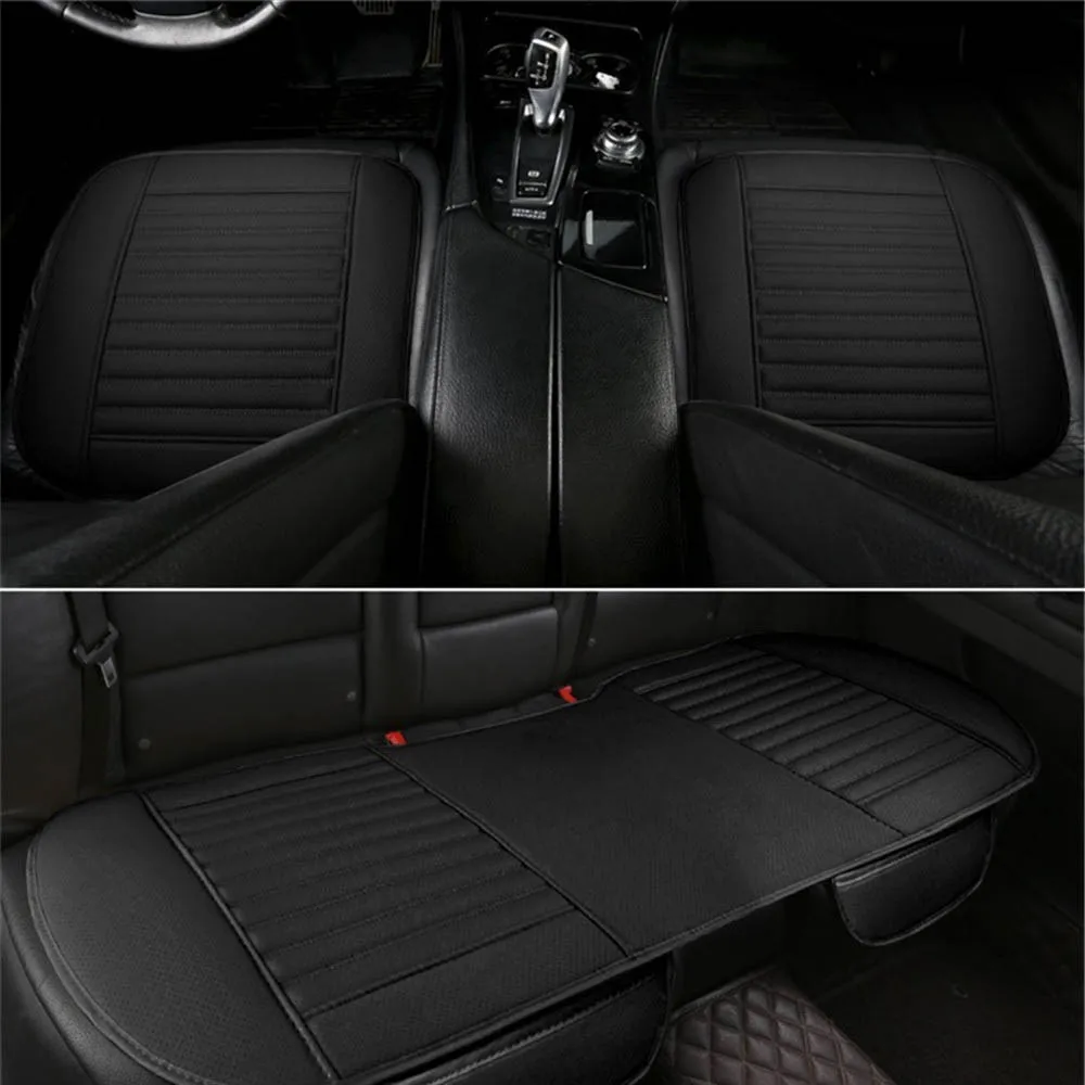 

Car Single Seat Cover Quality PU Leather Three-piece Cushion Cover Pad Breathable Comfortable Seat Pad Cushion Car Seat Cover