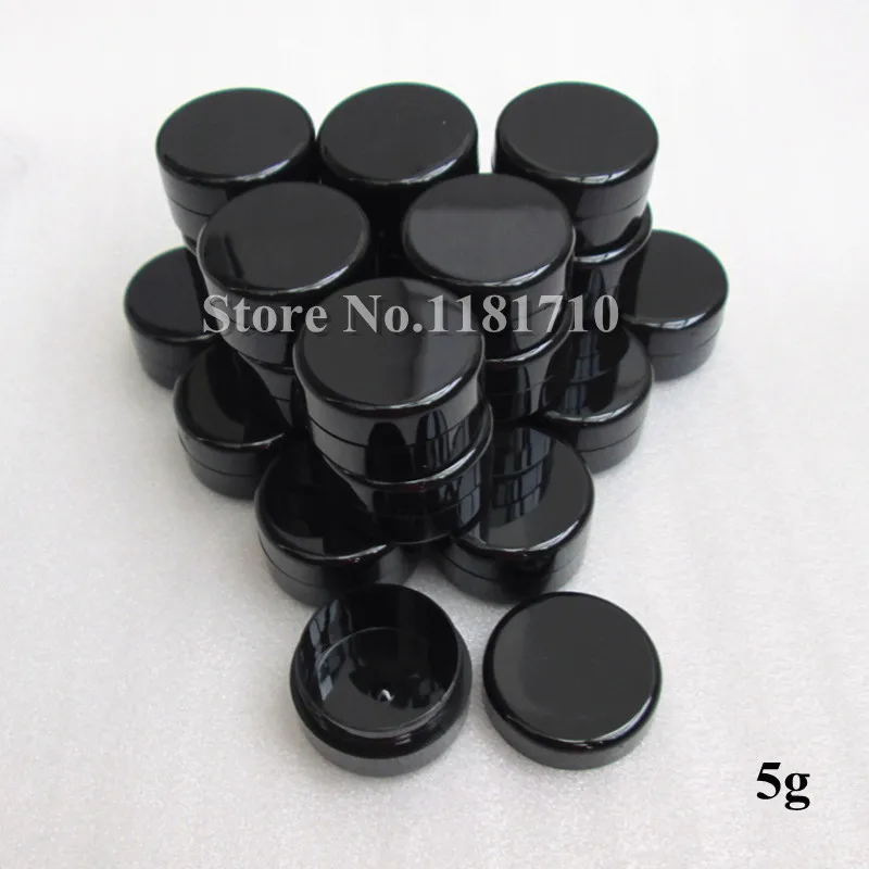 

wholesale 960pcs/lot 5g Black Plastic Jar Eye Cream Bottle Cosmetic Jar Make Up Jar UV-resistant