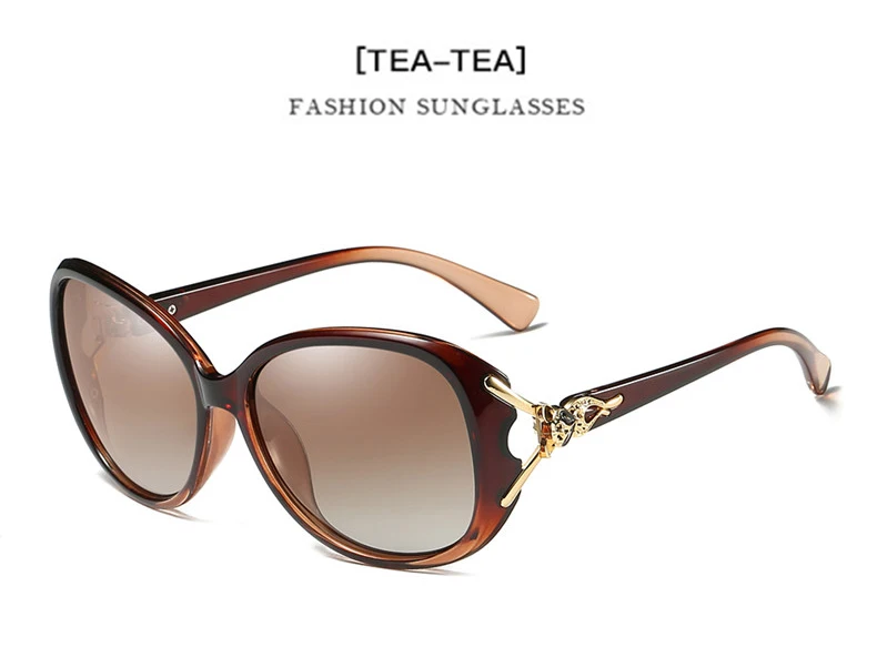 AORON, модные женские поляризационные солнцезащитные очки, женские, Лисий стиль, Сунг Ласс, аксессуары, UV400, очки - Цвет линз: Tea Tea