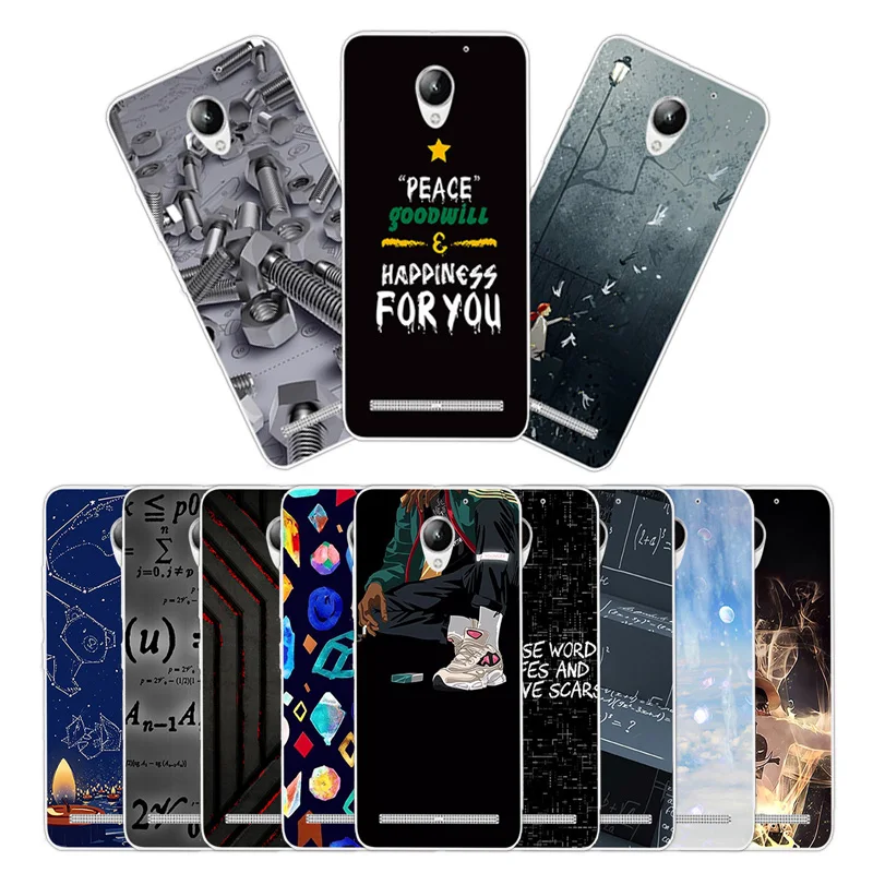 5.0 inch for Lenovo Vibe C2 Phone Case Clear Silicone Power K10A40 Cover Slim TPU Soft Back Shell Letters Fundas |
