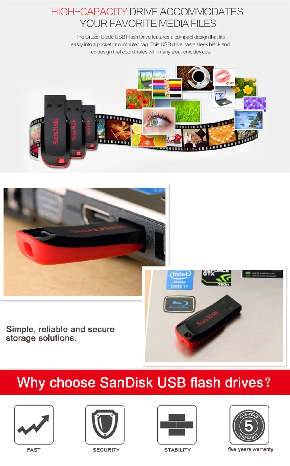 USB флеш-накопитель SanDisk CRUZER BLADE CZ50 USB 2,0 128 г 64 г 32 г 16 г 8 г 4 г мини-накопитель Флешка поддержка официальной проверки