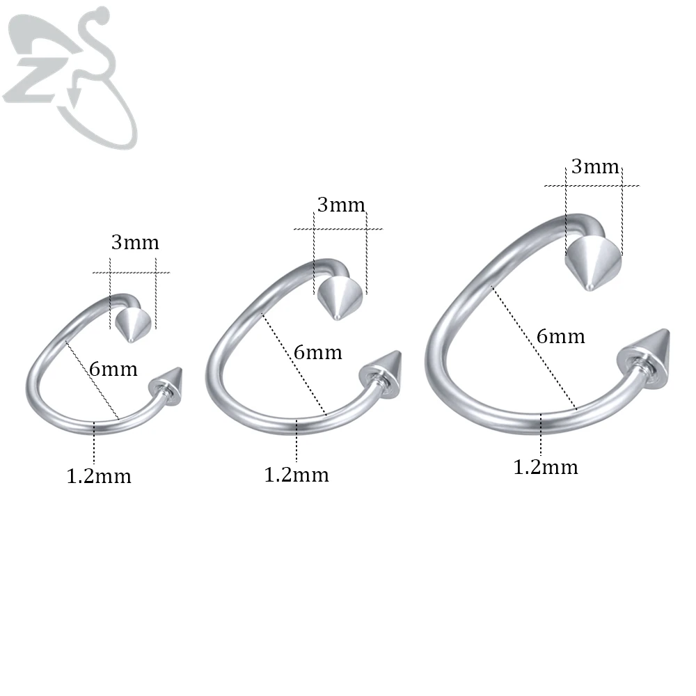 Женское кольцо для носа, нержавеющая сталь, перегородка хряща, пирсинг, трагус, спираль, пирсинг для бровей, серьги, сексуальное ювелирное изделие