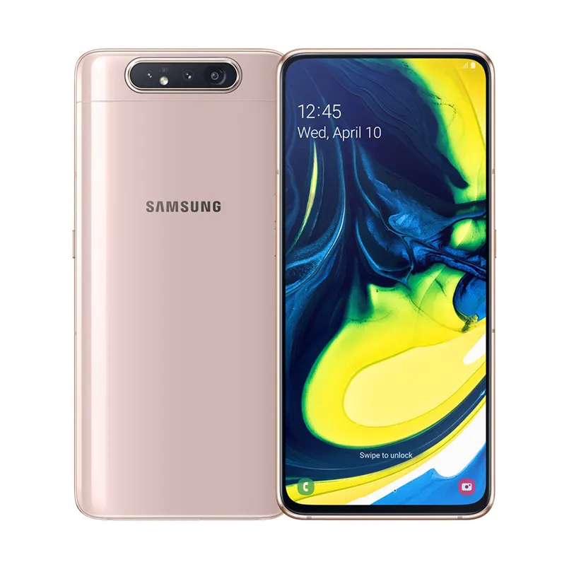 Смартфон samsung Galaxy A80 4G 6," infinity Snapdragon 730G Octa Core 8 Гб 128 ГБ вращающаяся камера 48мп - Цвет: Золотой