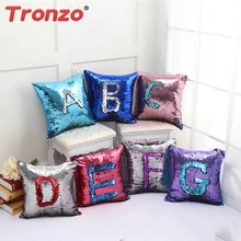 Tronzo 40*40 см Dis color ation плюшевые наволочки двойной цвет обратимая Русалка Подушка декорированная блестками блестящий чехол Прямая