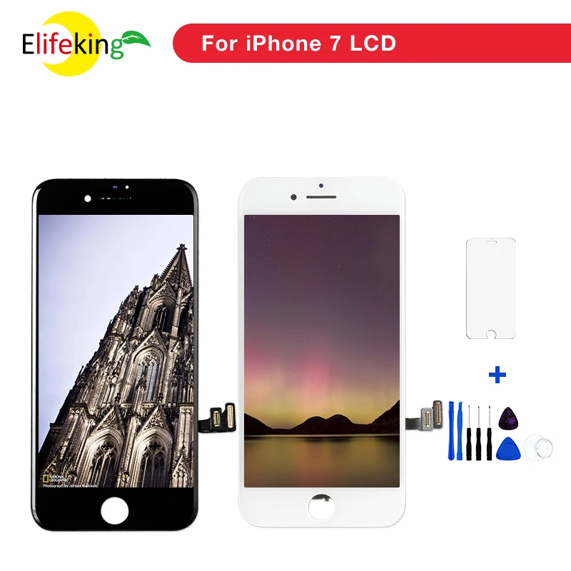 100 шт./лот для iPhone 7 ЖК-дисплей экран Apple ЖК-сенсорный дигитайзер в сборе класс AAA 100%