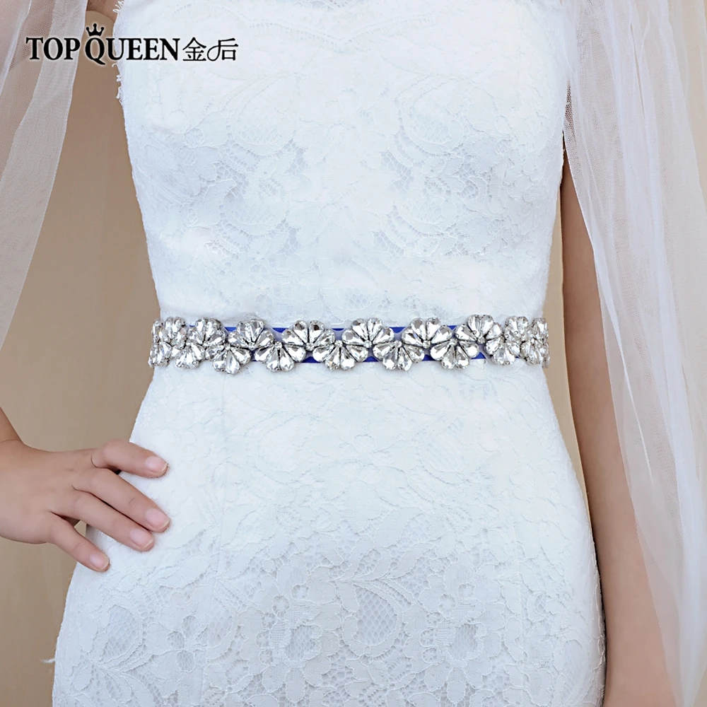 TOPQUEEN S291, женский пояс, серебряный пояс со стразами, кристаллы, свадебное вечернее платье, пояс-кушак ручной работы, вечерние ремни для невесты