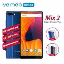 Vernee Mix 2 смартфон с двумя камерами 4 ГБ 64 ГБ 6,0 дюймов 18:9 Экран сзади Стекло дизайн Android 7,0 13MP телефона 4200 мАч