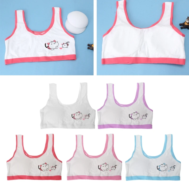 

Cotton Girls Training Bras Underwear Development Period Point Printed Lace Young lady Student Bras