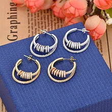 Двухлинейные серьги из циркона ААА высокого качества, модные серьги, украшения для женщин ZK40