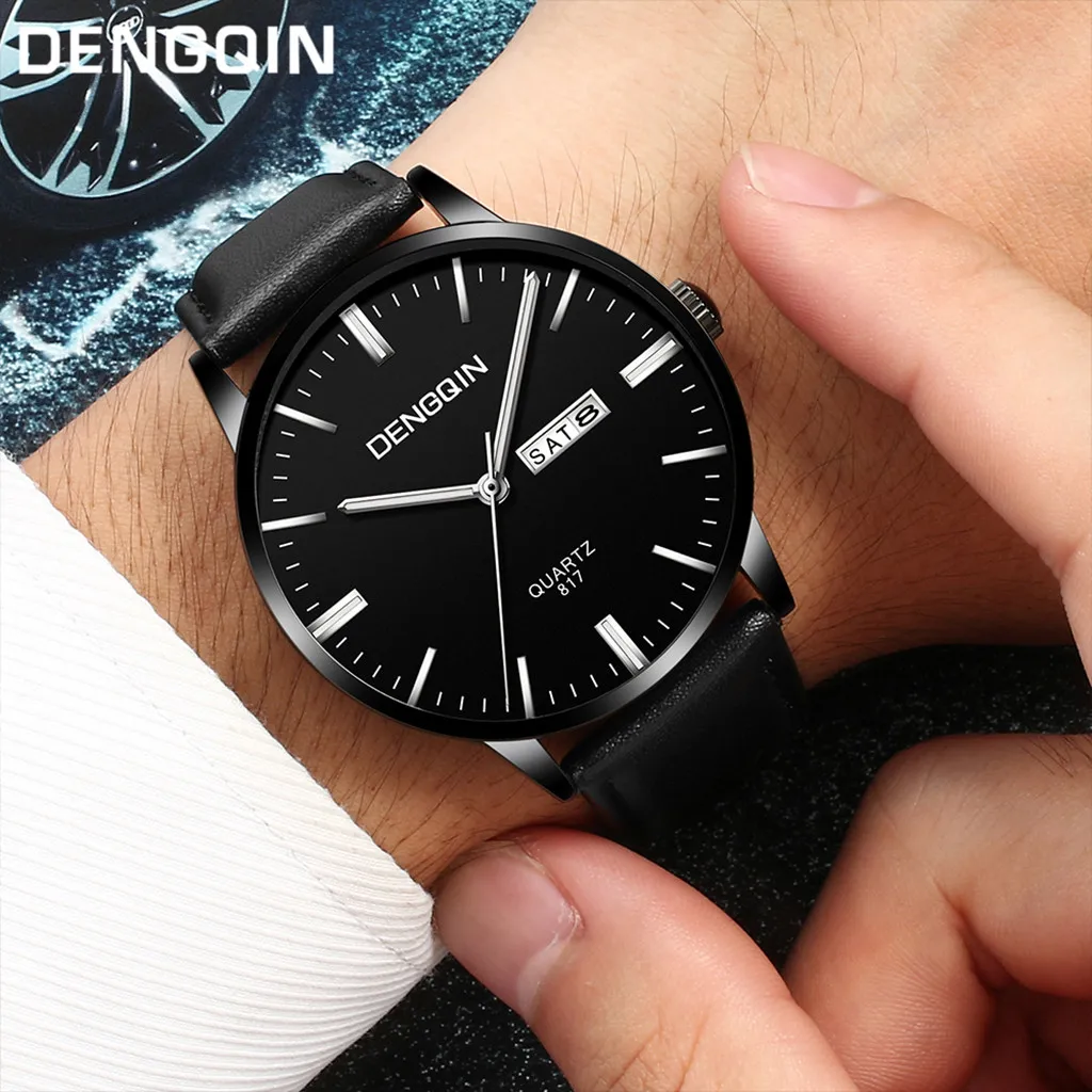Man Watch Luxury Quartz Sport Military Stainless Steel Dial Leather Band Wrist Watch zegarki meskie reloj hombre marca de lujo Man Watch Luxury Quartz Sport Military Stainless Steel Dial Leather Band Wrist Watch zegarki meskie reloj hombre marca de lujo