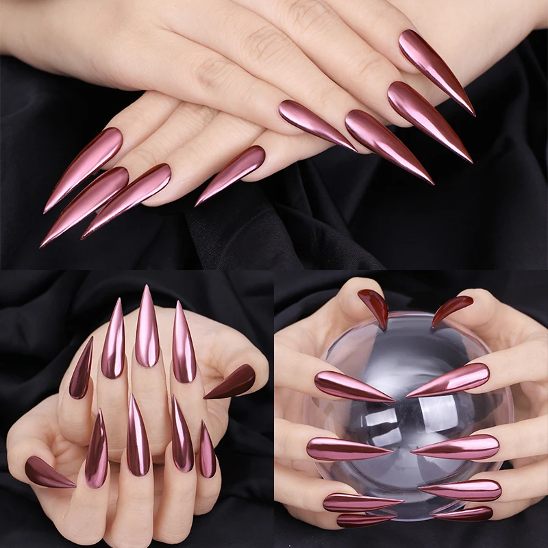 1 шт Nail Art зеркальный пигмент порошок блеск для ногтей лак розовое золото