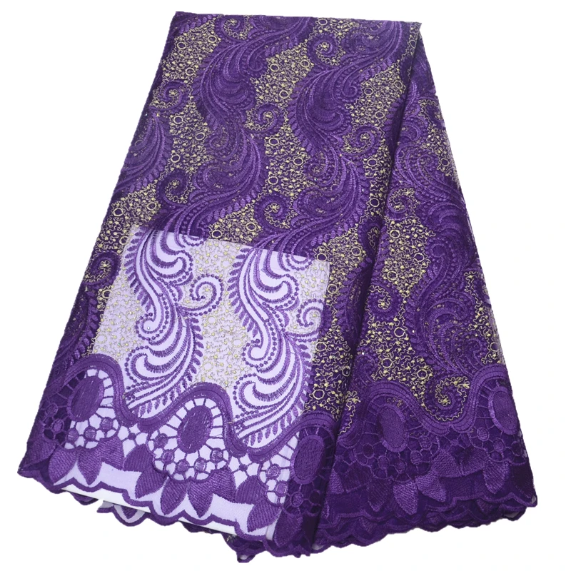 Синяя кружевная ткань высокое качество кружевная нигерийская кружевная ткань для женщин платье Африканский тюль кружево с камнями 5 ярдов за штуку