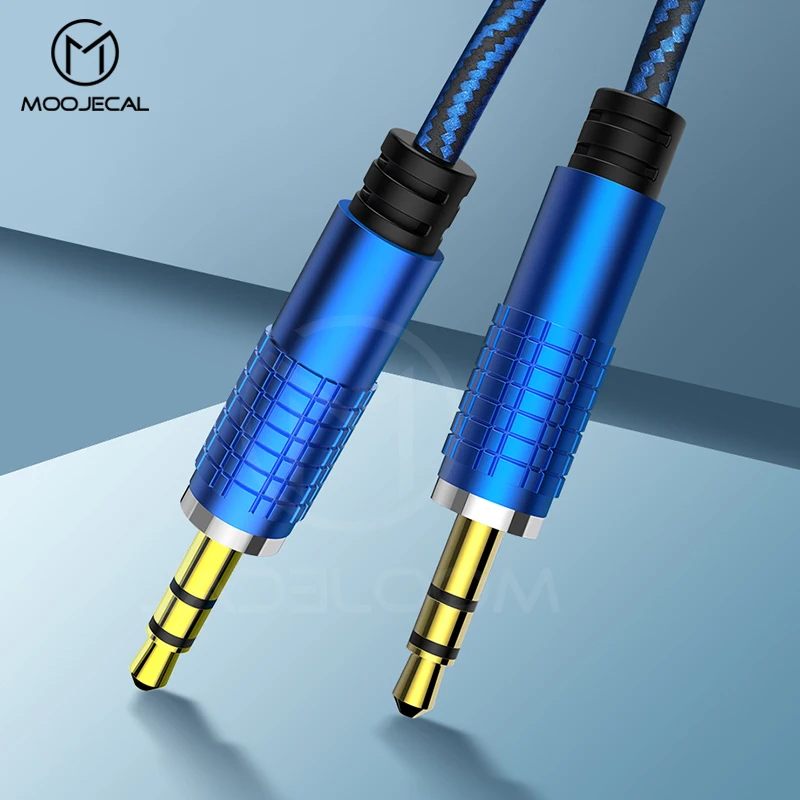 

MOOJECAL 3.5 Jack AUX Audio Cable 3.5MM Male to Male Cable For Phone Car Speaker MP4 Headphone Jack 3.5 Metal head Audio Cables