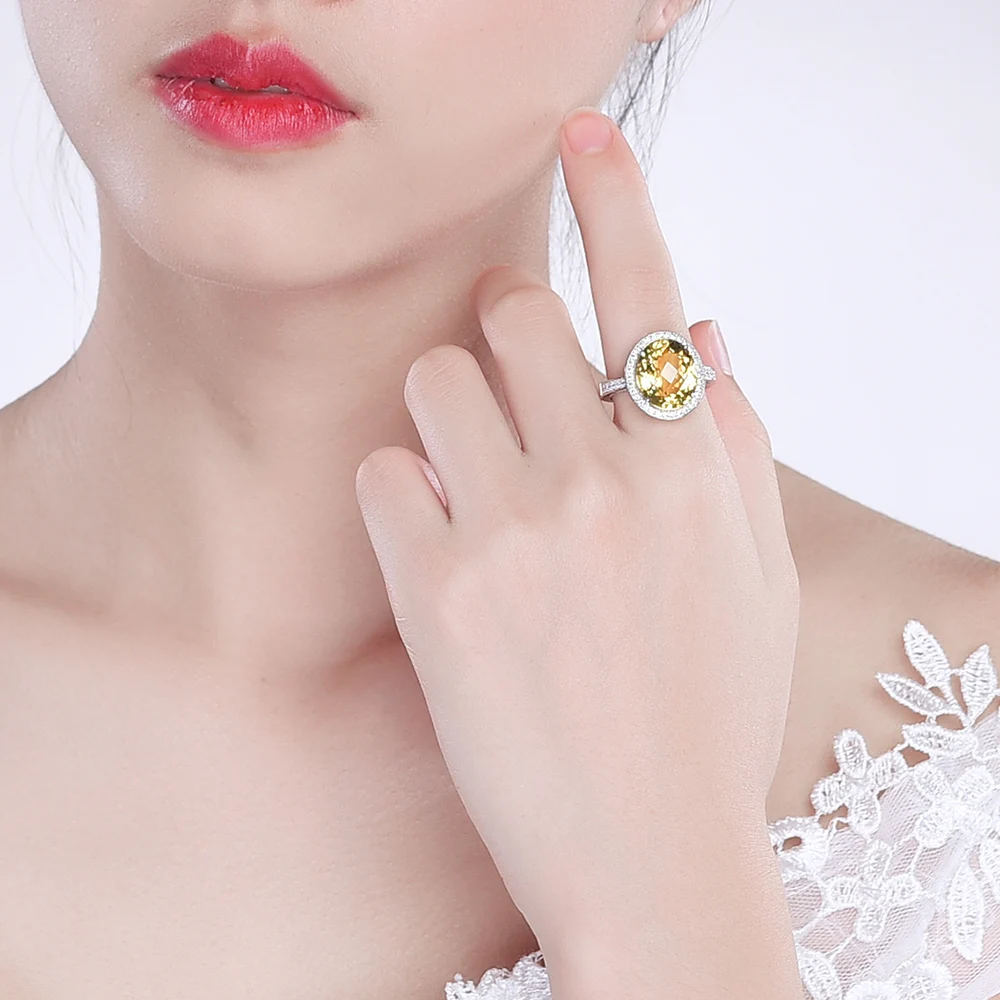 L& zuan 7.57ct кольцо с натуральным топазом стерлингового серебра 925 пробы ювелирные изделия шахматная доска драгоценный камень роскошные кольца для женщин свадьбы