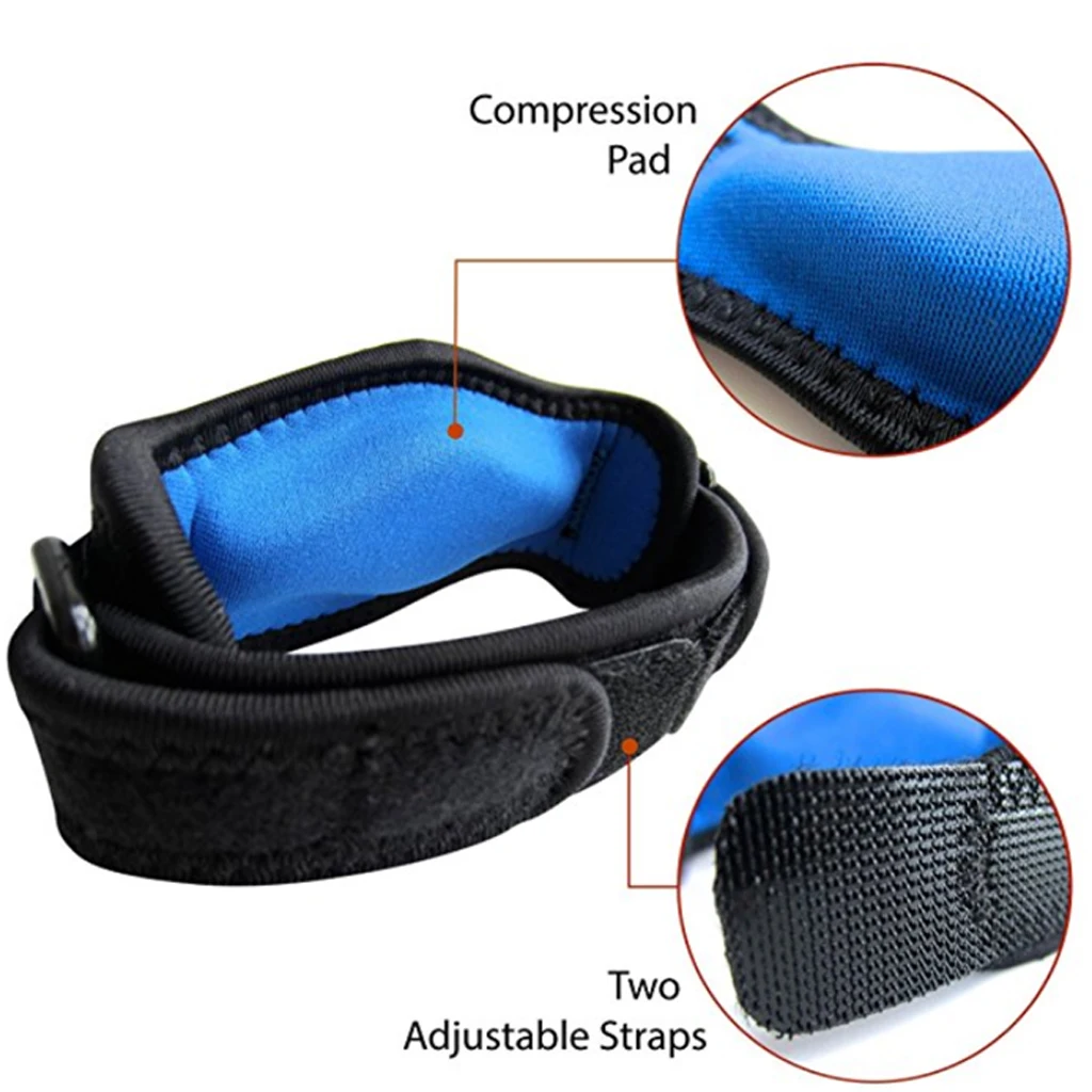 1 Pair  Elbow Support Strap Wrap Band - Neoprene Brace with Compression Pad - Tennis Golfers Elbow Rowing Wrist Sweatband