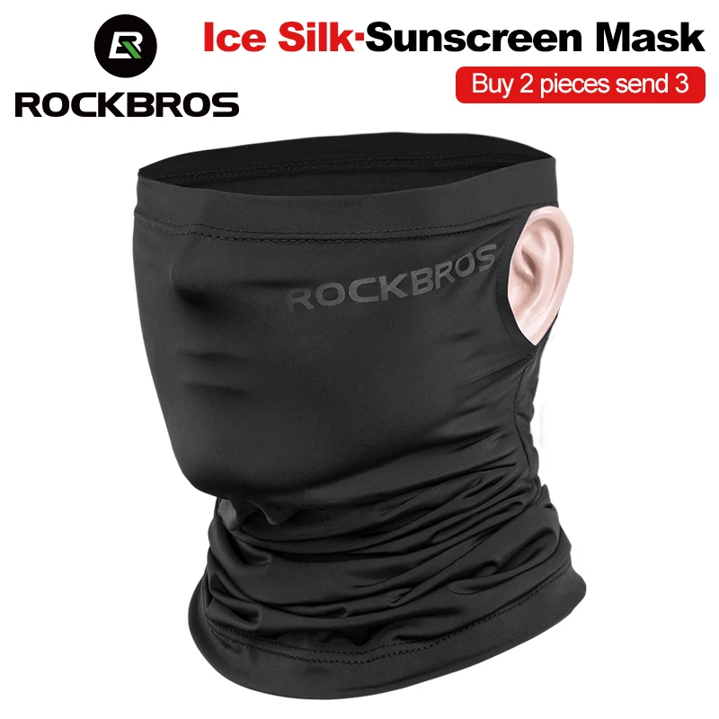 

ROCKBROS Cycing Half Face Mask Ice Silk Sunscreen Absorb Sweat Mask Breathable Bandana Neck Scarf Running Fishing Summer Mask