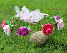 Bridemaid Flower Bridal Wreath Artificial Flower Head Wreath For Hair Floral Bridal Hair Accessory Wedding Flower Headpiece