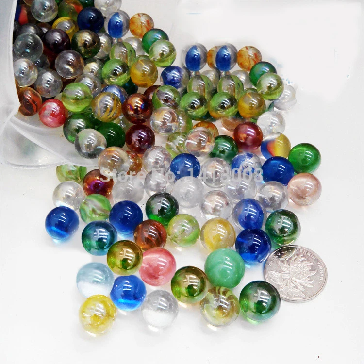 40pcs Glass Marbles Ball 14mm Classic Home Fish Tank Decoration
