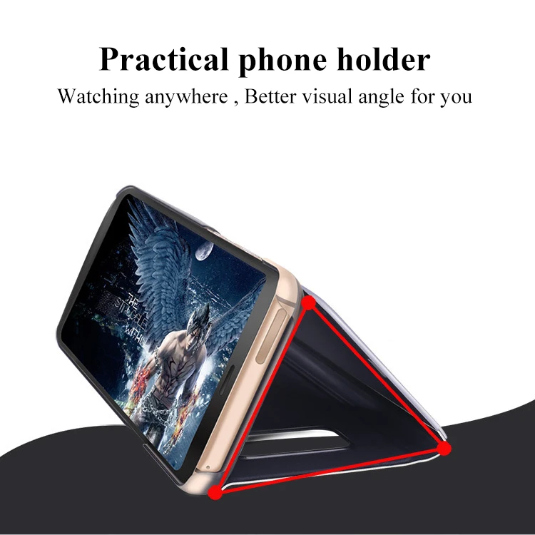 Mobile phone stents Luxury Clear View Mirror Flip Case For Samsung Note 8 S8 S7 S9 plus edge cover |