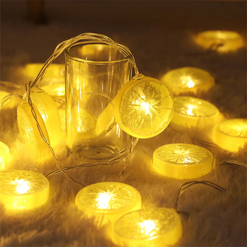 SVELTA 20 leds Lemon Garland Christmas LED String Fairy Lights Decoration For Xmas Party Home Bedroom Holiday Decor Gerlyanda SVELTA 20 leds Lemon Garland Christmas LED String Fairy Lights Decoration For Xmas Party Home Bedroom Holiday Decor Gerlyanda