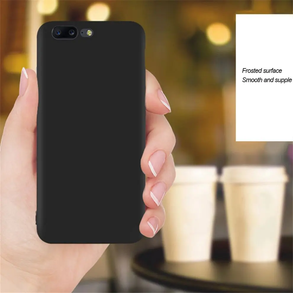 

Black Frosted Protective Back Cover Case Soft Silicone Phone Case For Oneplus5 A5000
