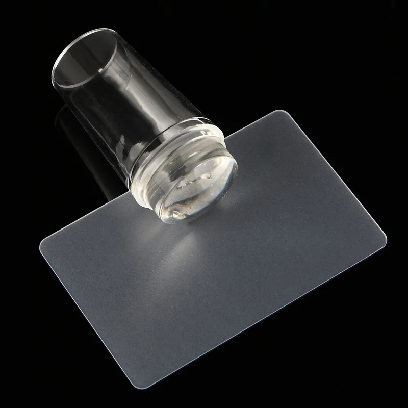 Monja шаблоны для нейл-арта 2,8 см чистые прозрачные силиконовые УФ-гель переводной штамп скребок пластины DIY изображения штамповки инструмент для рисования - Цвет: Clear 1