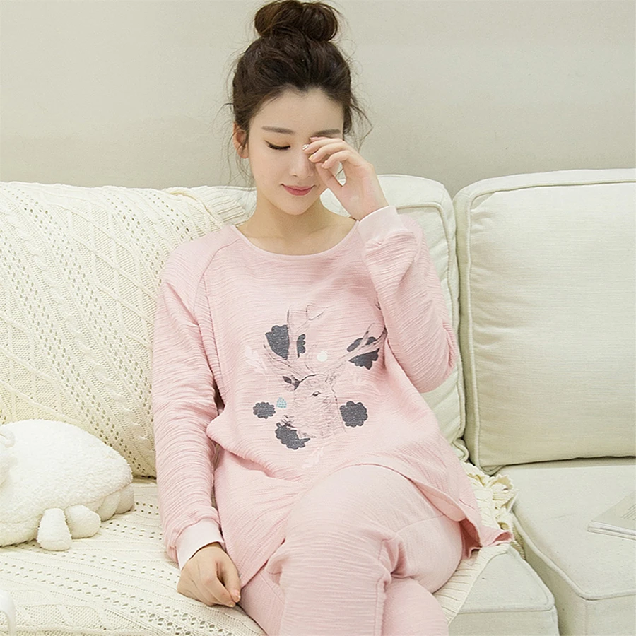 Maternity Breastfeeding Clothes Cotton Sleepwear Nursing Pajamas Suit Pyjama De Grossesse For Pregnant Women Clothes New 70M0214 maternity breastfeeding clothes cotton sleepwear nursing pajamas suit pregnanci long sleeve for pregnant women clothes 70m0218