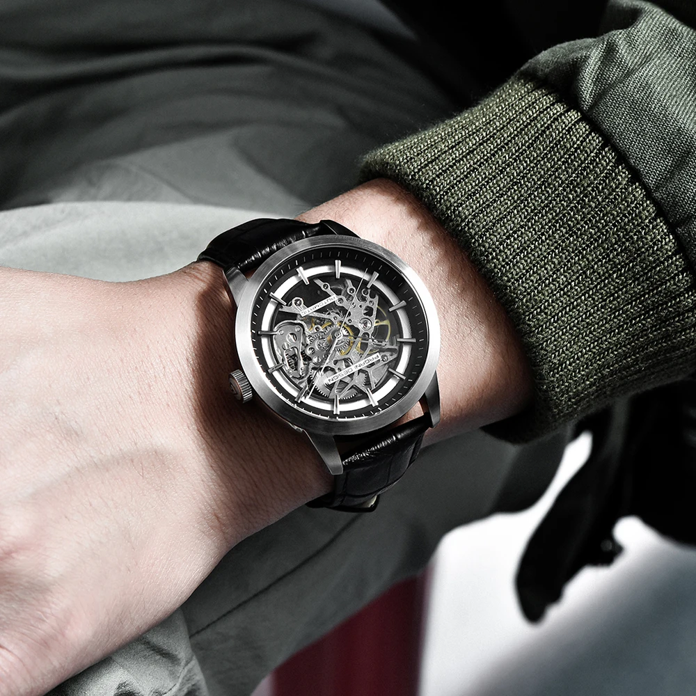 PAGANI Marque 2018 Creux En Cuir Les loisirs Hommes de Montres De Luxe механические часы Montre homme Nouveau Relogio