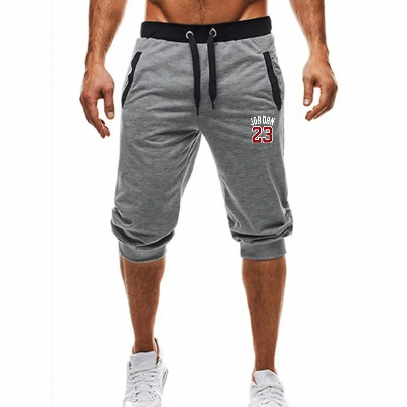 

Jordan 23 Print Men Knee Length Sweatpants Top Quality Hip Hop Fitness Drawstring shorts New Summer Hot Sale new Casual shorts