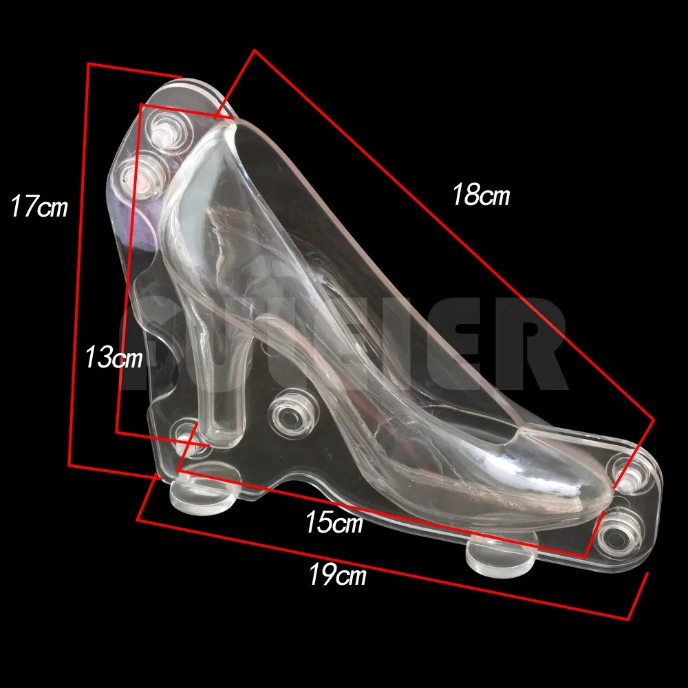 Большой размер 3D женские туфли на высоком каблуке Форма обуви пластиковые формы шоколада, украшение торта конфеты желе поликарбонатная форма Кондитерские инструменты для выпечки
