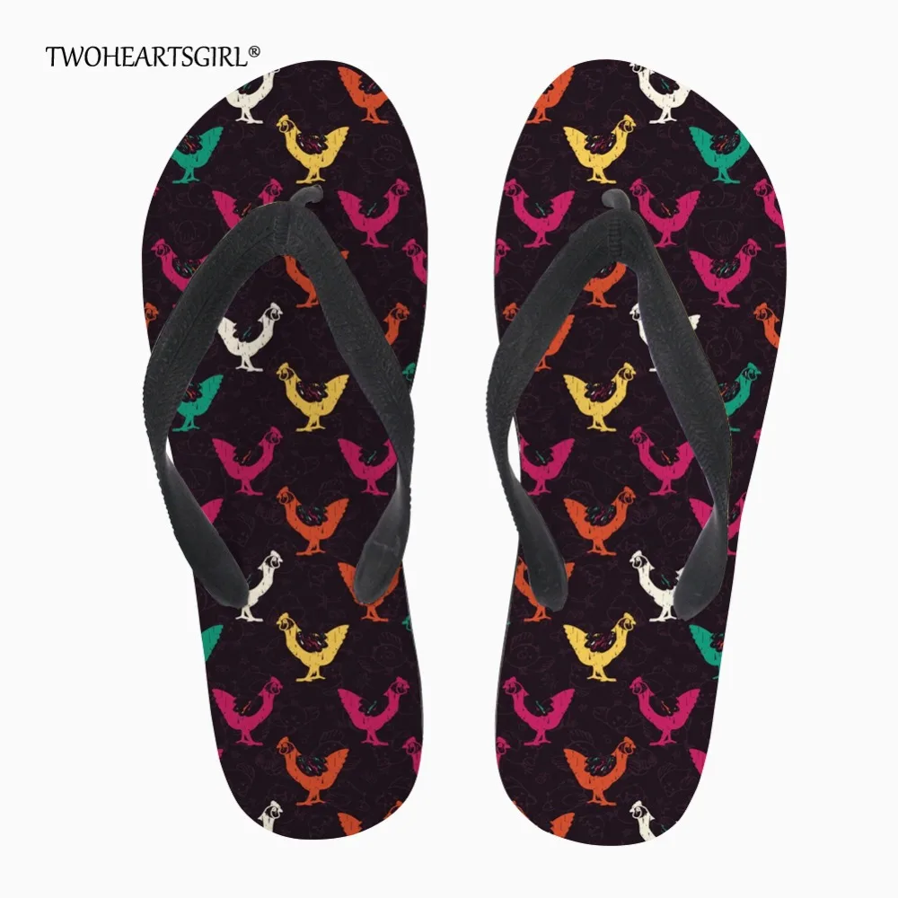 Шлепанцы с рисунком курицы twoheart sgirl пляжные домашние тапочки индивидуальным
