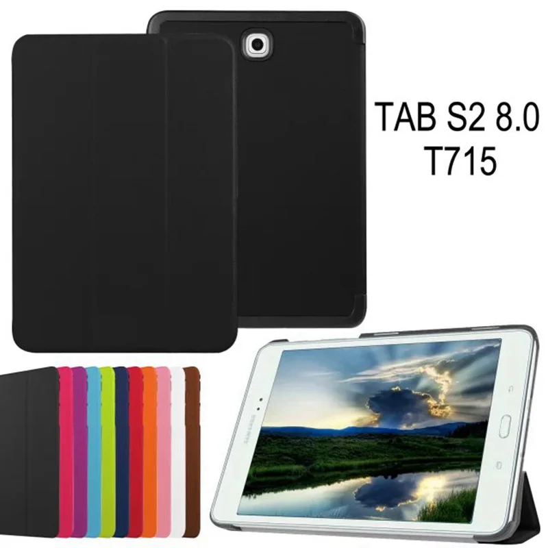 

Magnetic Stand PU leather Case cover For Samsung Galaxy Tab S2 8.0 T710 SM-T715 T715 T713 T719 Cover Case+Film+Stylus Pen