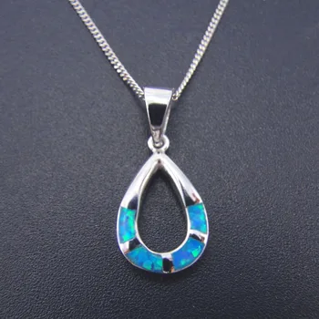 

New Arrival Pendant 100% 925 Sterling Silver Jewelry Amazing Blue Fire Opal Pendant Necklace Pendants without Chain Fine jewelry